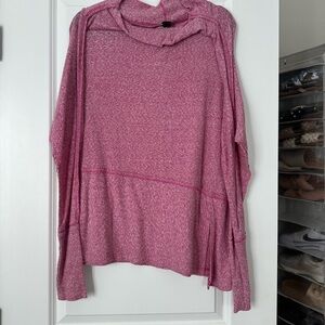 We The Free Pink Cowl Neck Sweater